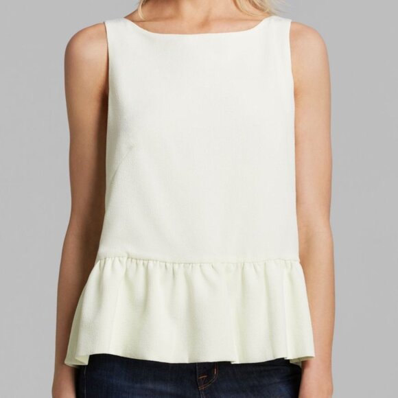 French Connection Yellow Tennis Crepe Swing Back Sleeveless Top - Picture 1 of 6